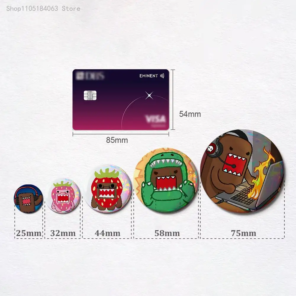 D-Domo-kuns 58mm 44mm HD Print Brooch Badges Pretty Derby Round Display Brooches Lapel Pins