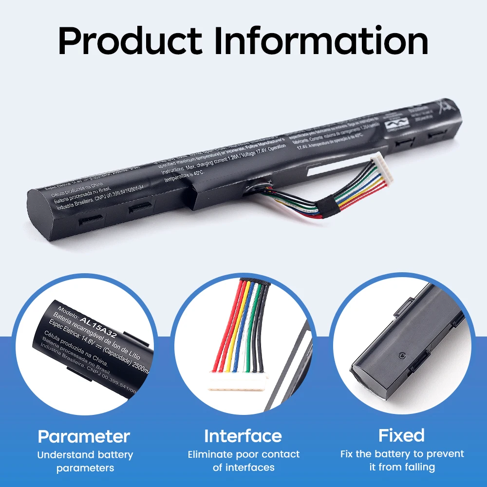 New AL15A32 Laptop Battery For Acer Aspire E5-422G 472 E5-473 E5-473G E5-522 522G E5-532 E5-532T E5-573G E5-553G V3-574G
