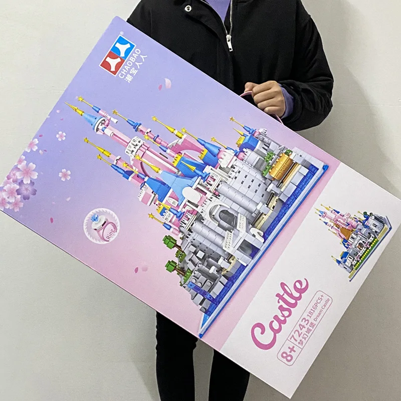 Kits de modèles de château rose, Micro Mini blocs de construction pour adultes, châteaux de princesse, Architecture cadeau, briques à assembler, château de princesse