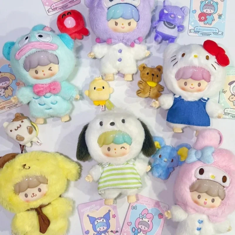 Genuine Zzoton Love-League Buddies Series Blind Box Cute Vinyl Plush Doll Bag Pendant Kuromi Cinnamoroll Pochacco Ornament Gift