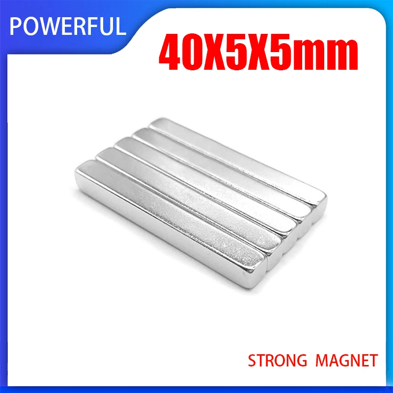 

5~100PCS 40x5x5mm N35 Strong Quadrate Neodymium Magnet Powerful NdFeB Magnet 40mm x 5mm x 5mm Rare Earth Magnets