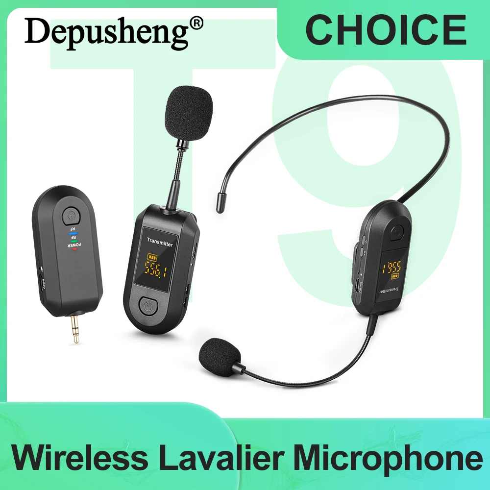 

Depusheng Professional T9 Беспроводной микрофон 2,4G Лацкан/микрофон-гарнитура Портативный для петли/микрофона-гарнитуры