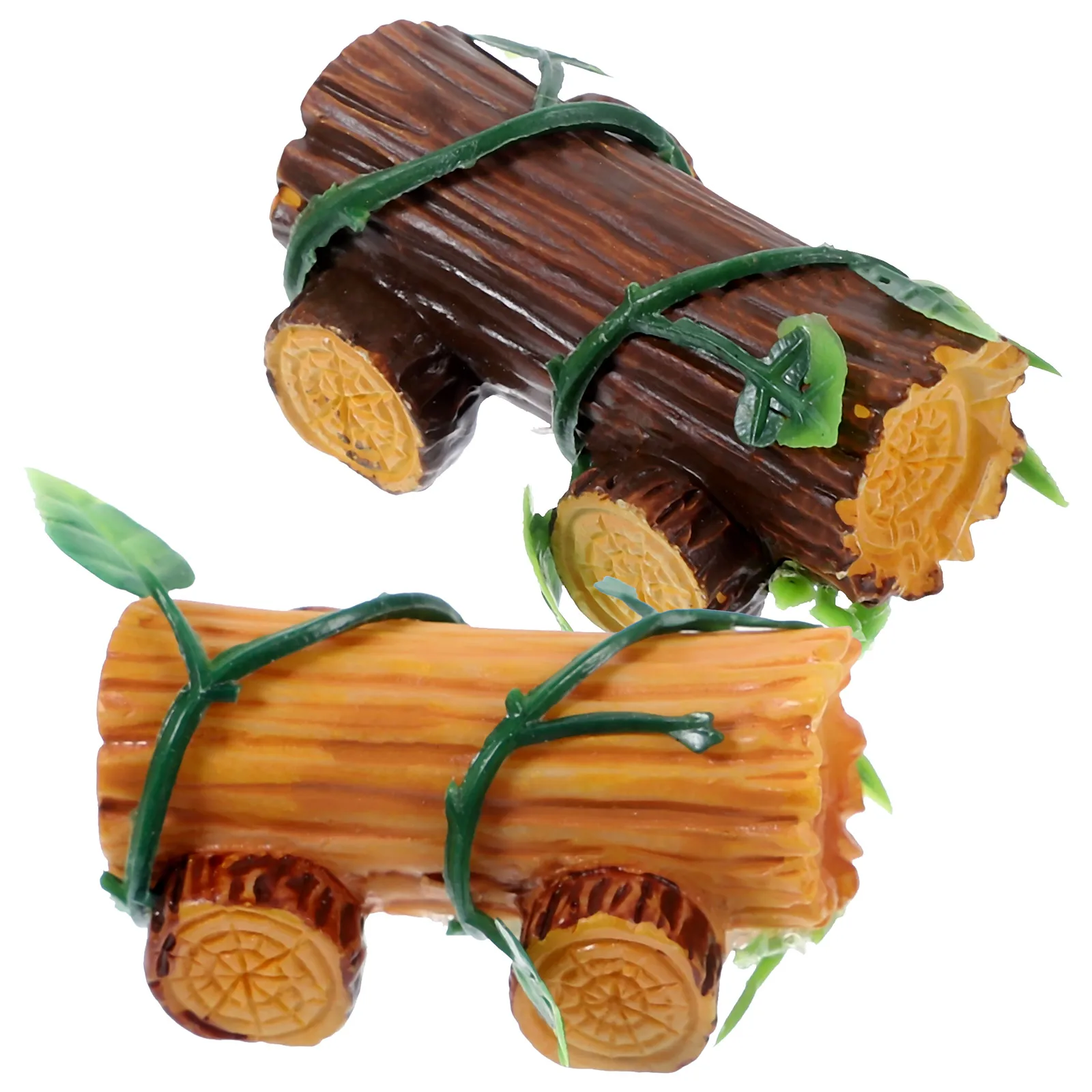 

2 Pcs Miniature Stump Car Decor Wood Car Resin Statue for Garden Bonsai Fish Tank Desktop Yard Balcony Lawn Decor Mini Adornment