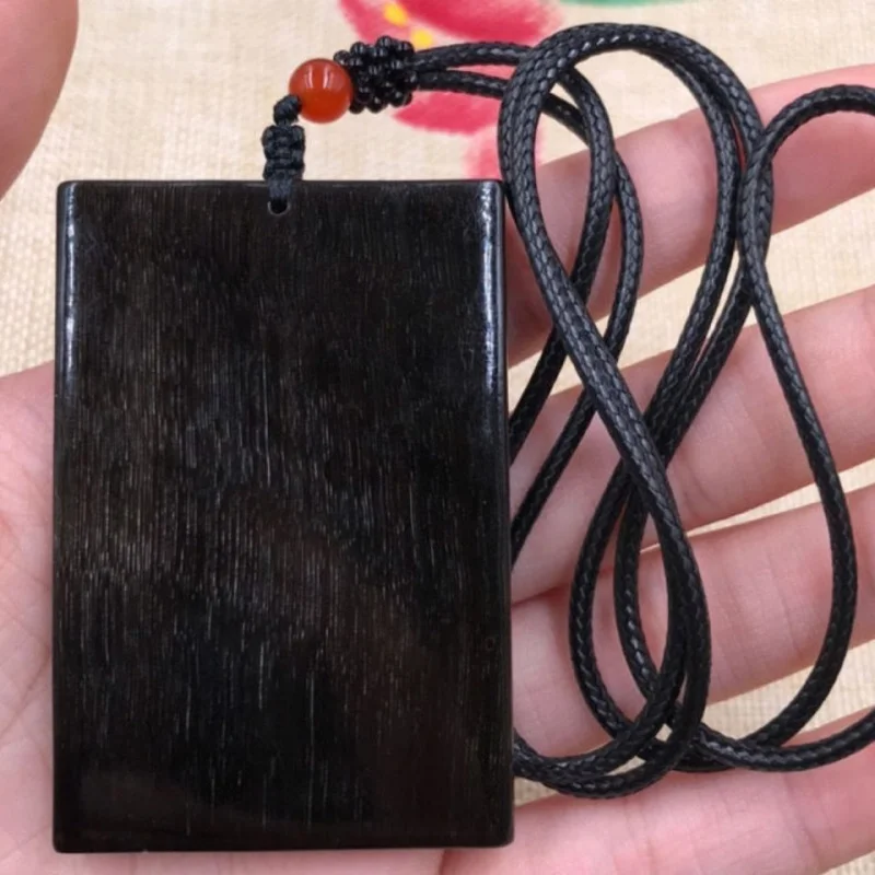 Black Donkey Hoof Full Silk Fish Bone Pattern Peace and Serenity Pendant Fashion Versatile