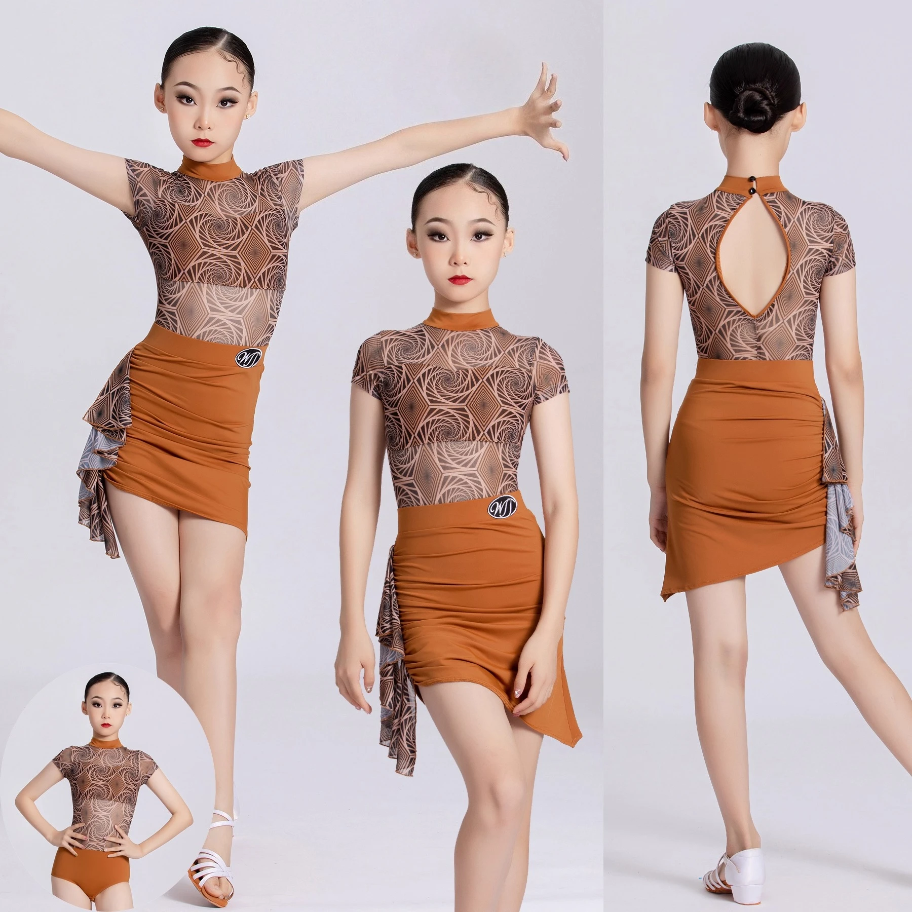 

Детский брючный костюм для латинских танцев, бальные костюмы больших размеров, платье с бахромой и кисточками, брюки для девочек, сальса, самба, детская сценическая одежда, костюм