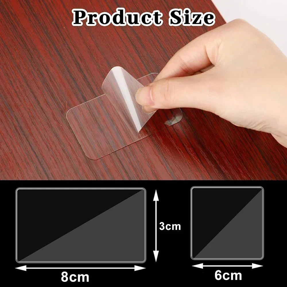 Reusable Super Strong Double Sided Adhesive Tape Patch for Home Seamless Waterproof TapesTransparent Square Nano Wall Stickers