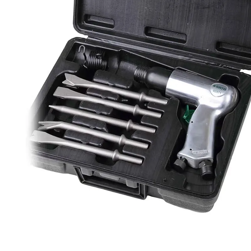 SATA 02571 Heavy-Duty Air Hammer & Chisel Set Industrial Tool for Metal Scraping & Concrete Chipping