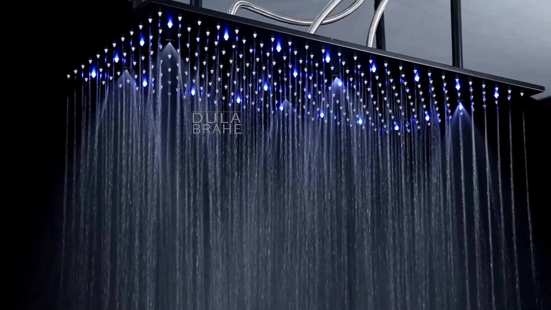 Black LED constant temperature 400 * 800mm four function concealed ceiling style showerhead set