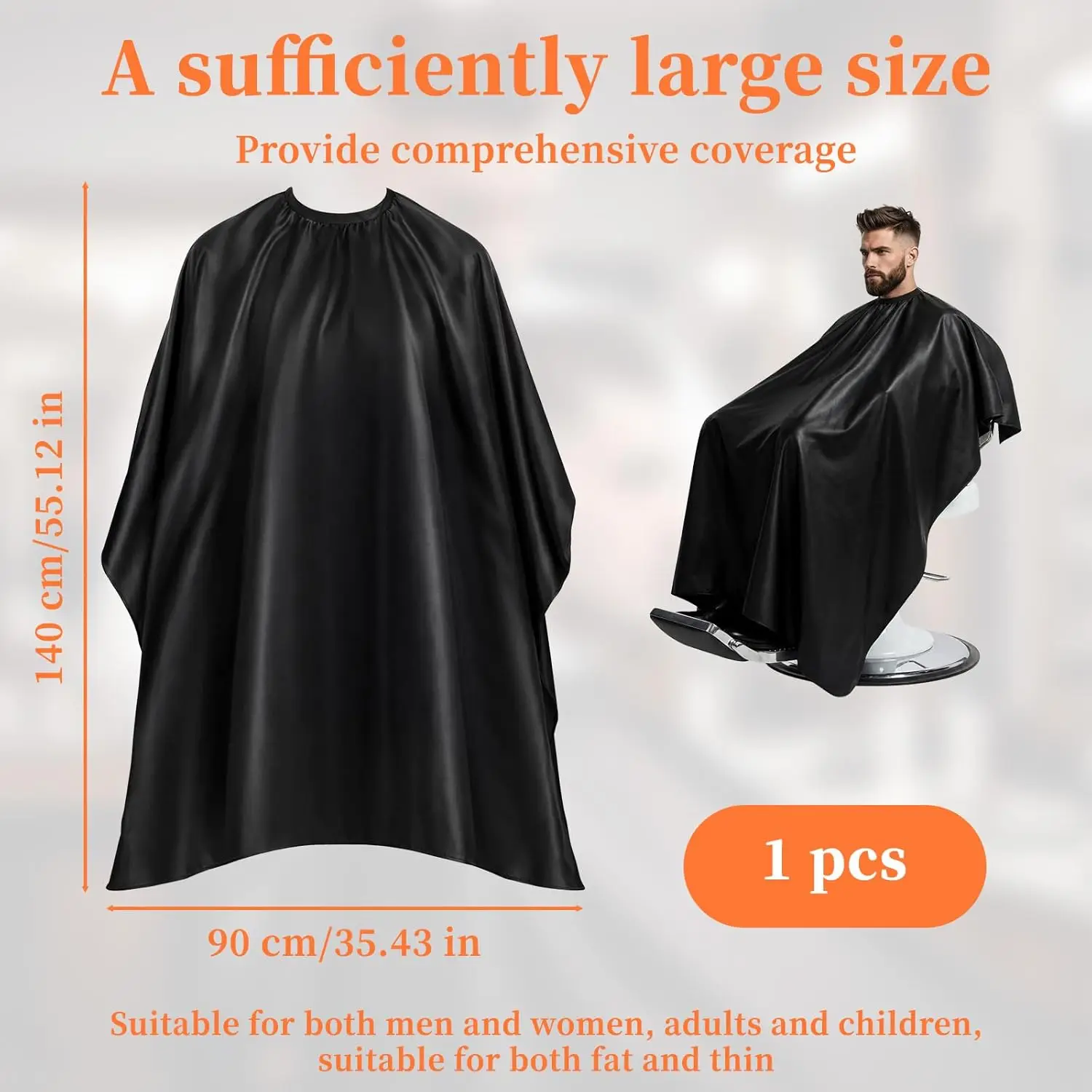 Professional Hair Cutting Cape with Adjustable Snap Closure - Salon Barber Cape Waterproof Hairdressing Salon Cape