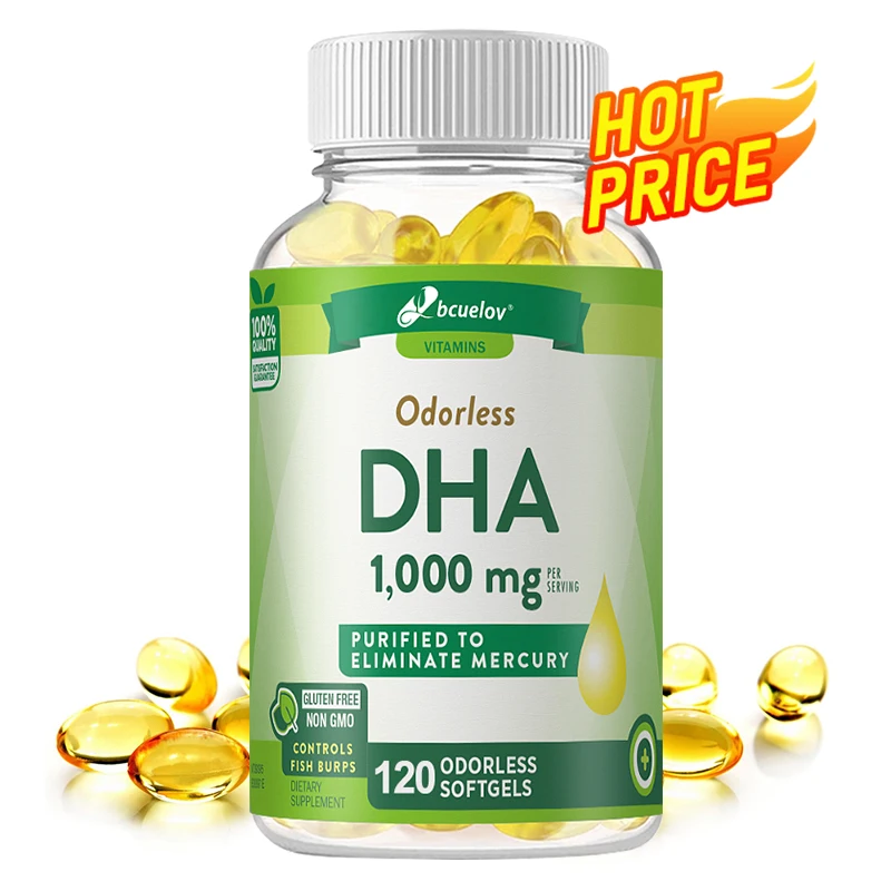 

Brain Capsules - Unflavored DHA 1000 Mg, Supports Nervous System Health, Improves Concentration, Memory and Focus