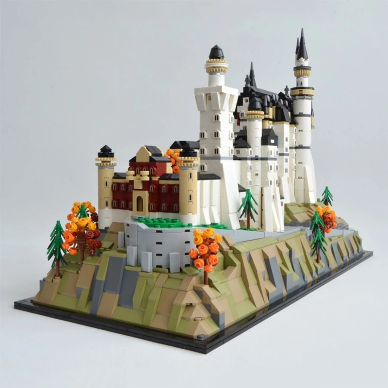 3455 قطعة قلعة نيوشوانشتاين العمارة اللبنات المعماري أطقم منمذجة المشهد الغابات الأوروبية تجميع لعبة الطوب #4