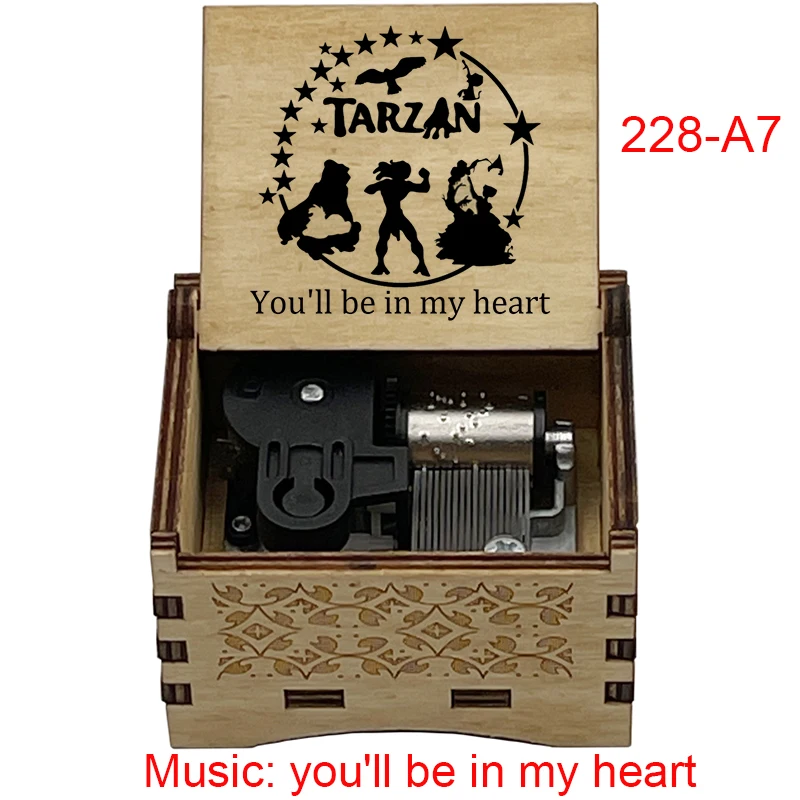 You'll Be in My Heart Music Box Anime Movie 18 Note Wind Up Movement Valentine's Day Birthday Holiday Gifts