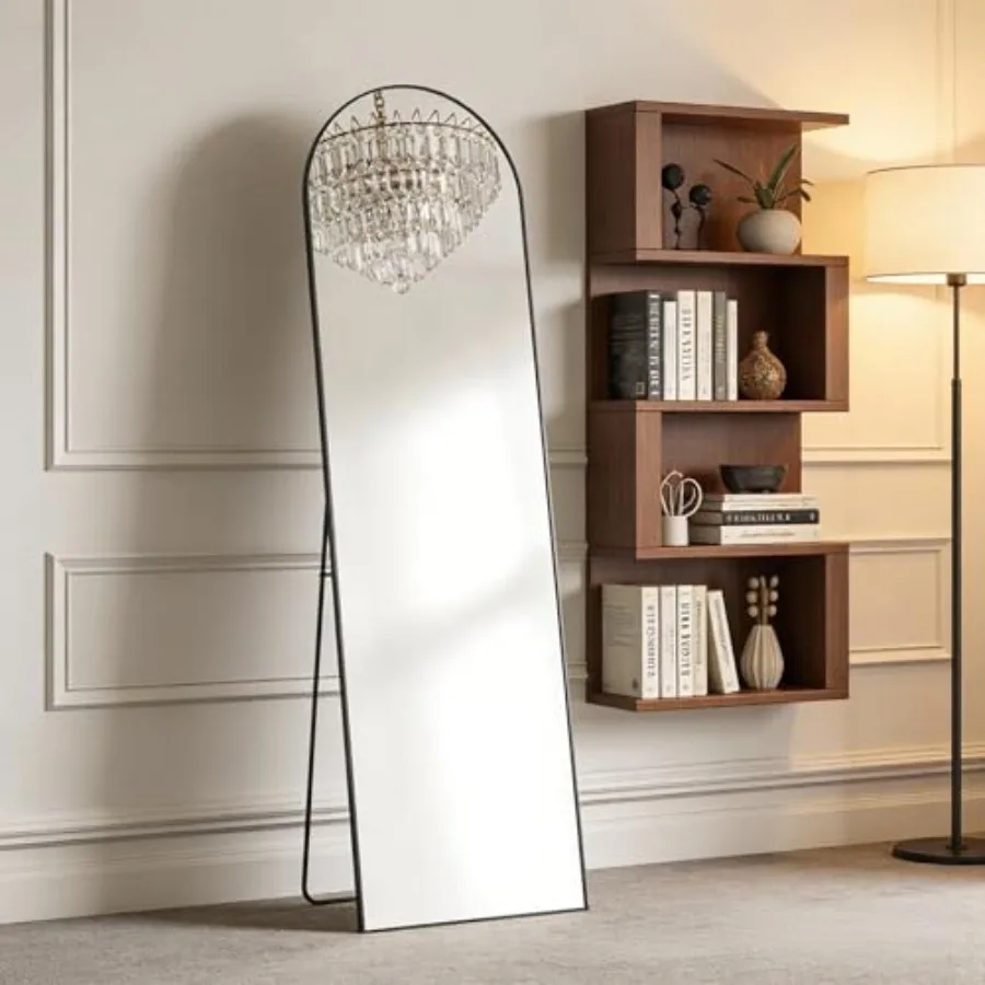 

Full Length Mirror, Full Body Floor Mirror with Aluminum Alloy Thin Frame, Wall or Standing Mirror for Bedroom, Living Room, Dr