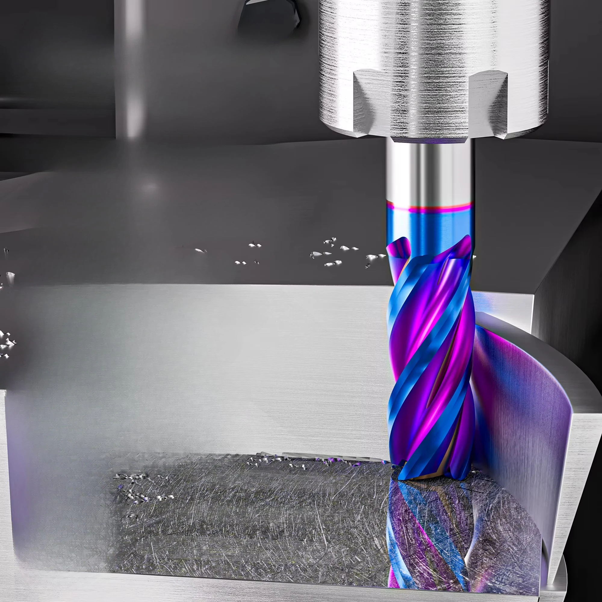 75 Degree 4-Flute Nano Blue Tungsten Steel 4-edge Milling Cutter End Mill Special CNC Tool CNC Machining