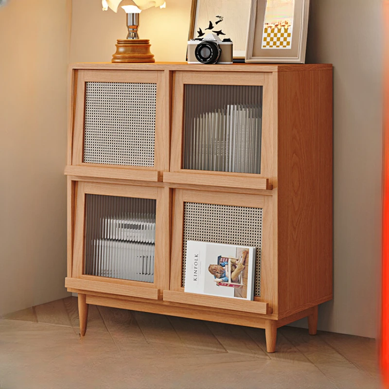 

Solid wood bucket cabinet, bedroom drawer cabinet, wall facing bed end storage cabinet, minimalist modern storage