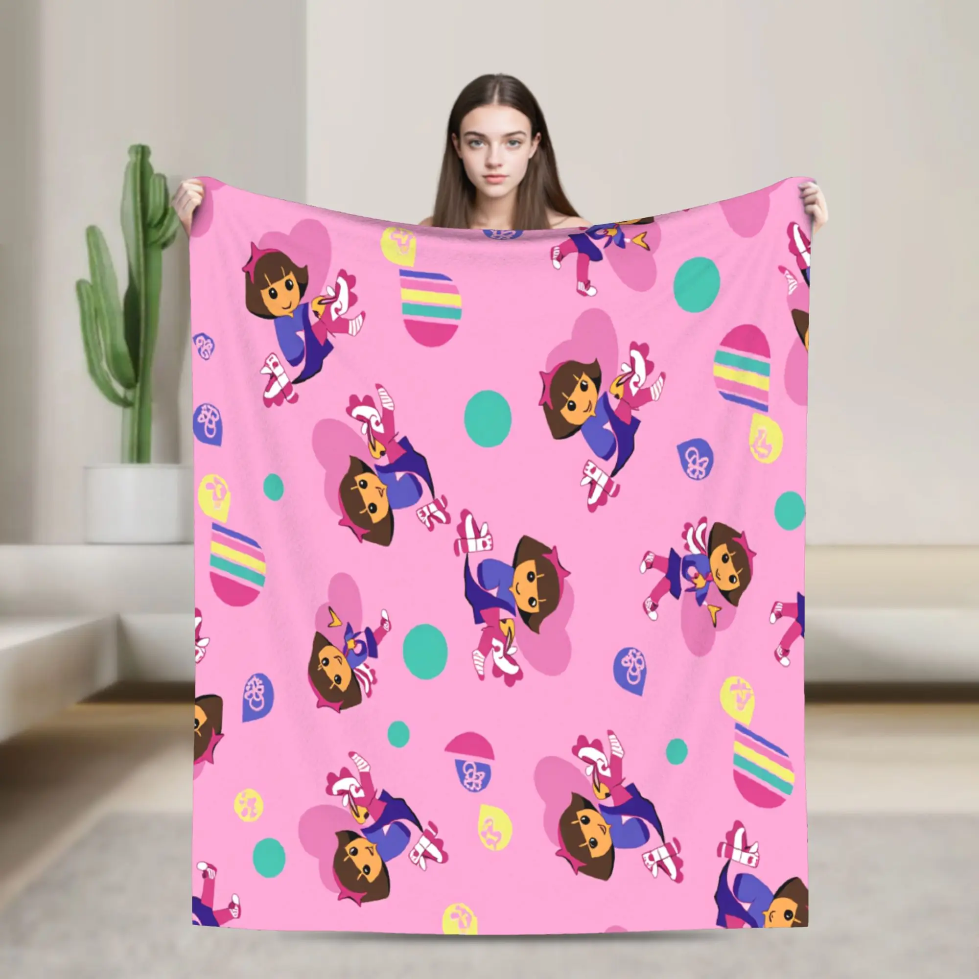 D-Doras The Explorer   Warm Soft Blankets  Kids Plush Throw Blanket Comfortable Couch Chair Flannel Bedspread Sofa Bed Cover