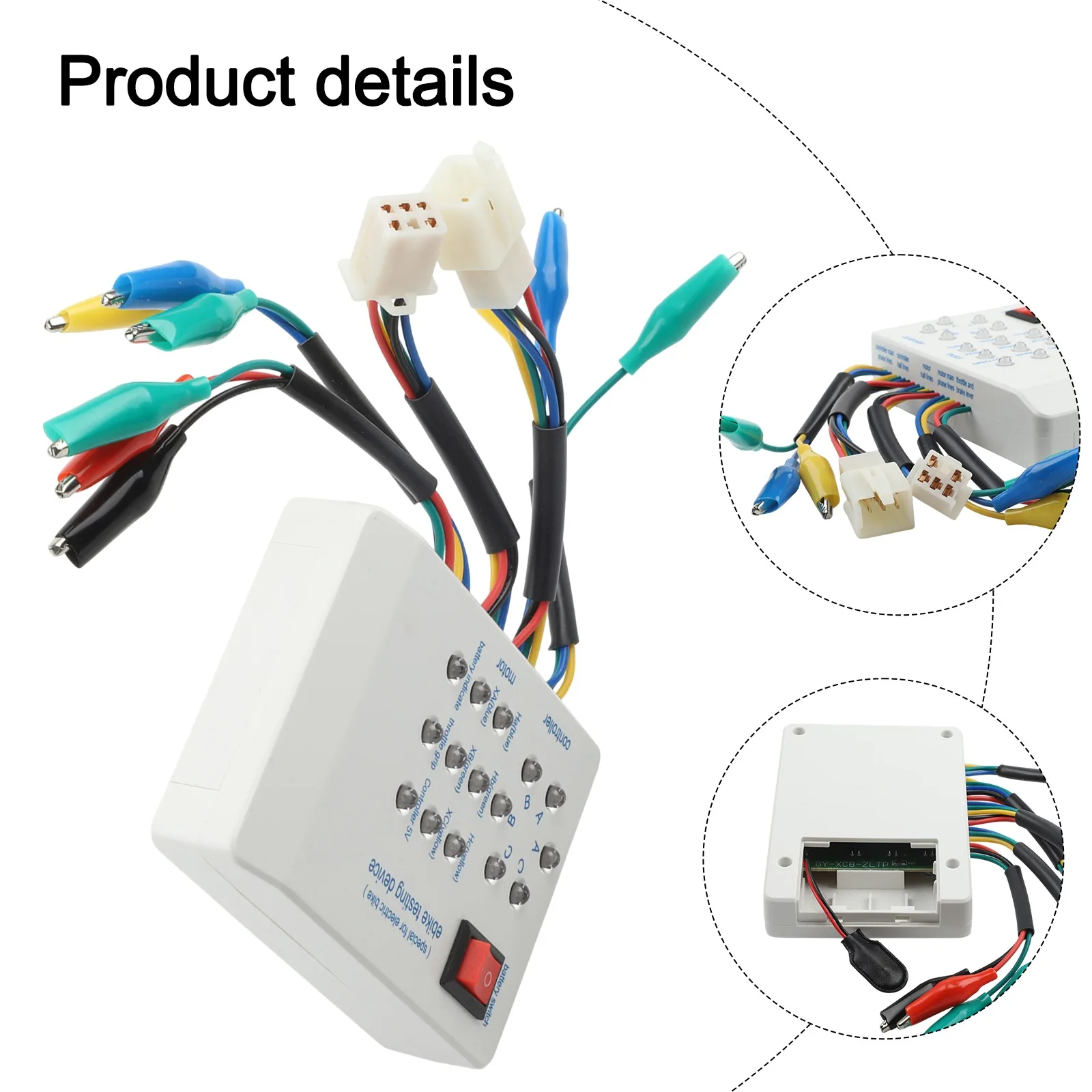 Electric Vehicle Brushless Motor Controller Tester 24V-72V Phase Angle Hall Handle Detection Tool For E-Bike Scooter For Battery
