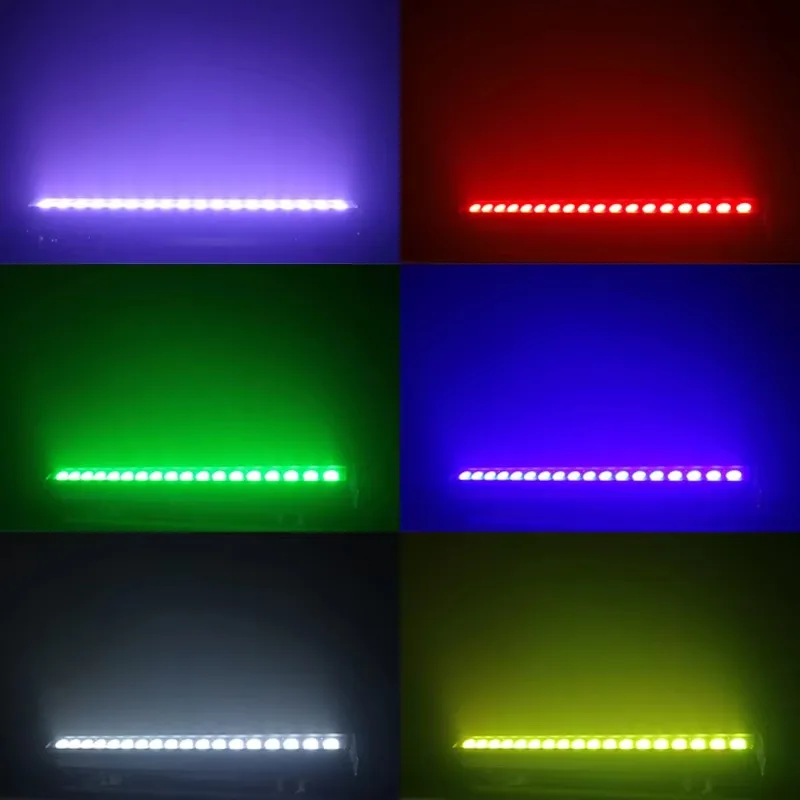RGBWA+UV DX512 18X15W LED Facade Linear Wall Washer Light Strip IP65 Waterproof Outdoor Building Sta Lighting Remote Control