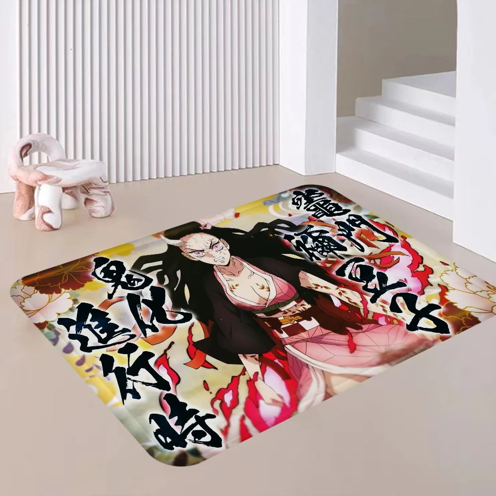 Kamado Nezuko Demon S-Slayer 3D Anime Floor Mat INS Style Soft Bedroom Floor House Laundry Room Mat Anti-skid Household Carpets