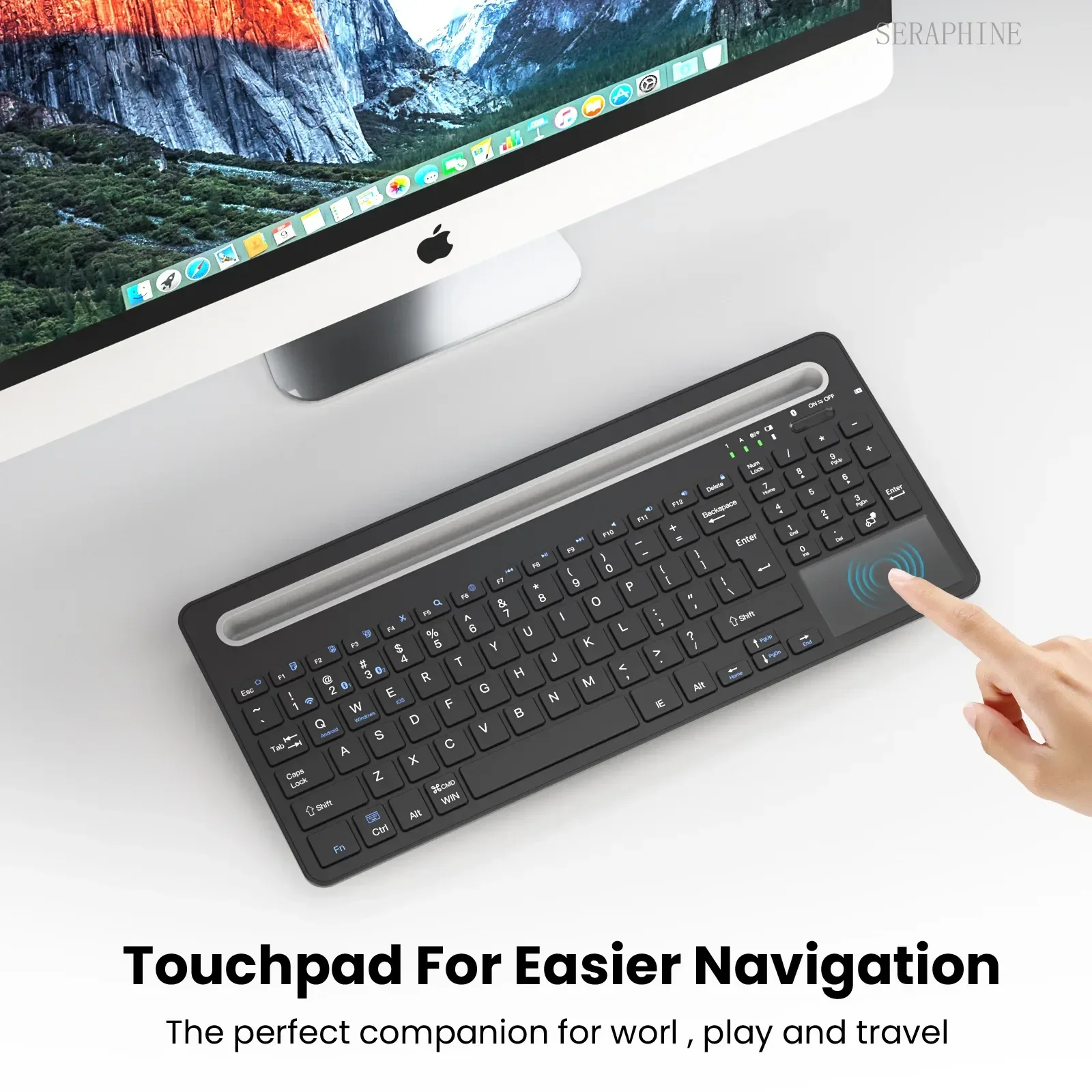 Three-mode bracket, large card slot, Bluetooth 2.4G wireless Keyboard with Touchpad, Suitable for Ipad Tablet Android Huawei
