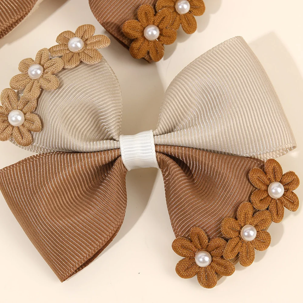 مقاطع الشعر الانحناء زهرة حلوة اكسسوارات لفتاة امرأة لطيف الوردي المرقعة الفرنسية اللؤلؤ الزخرفية دبوس الشعر الأطفال أغطية الرأس #5