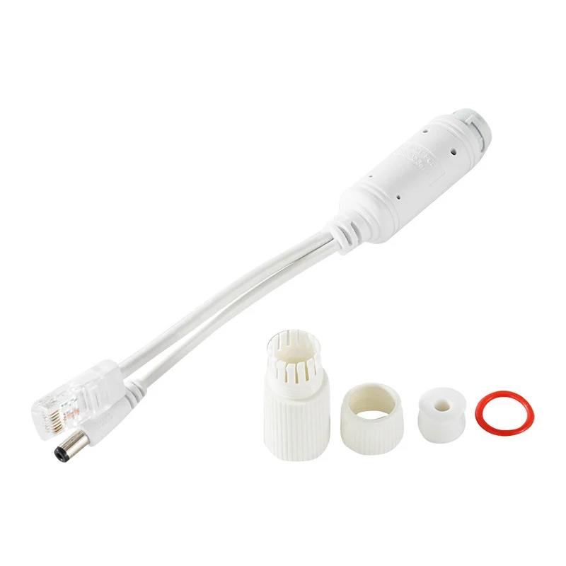 Impermeável adaptador cabo módulo de alimentação, POE divisor, câmera IP, 48V a 12V, 1 conjunto, novo