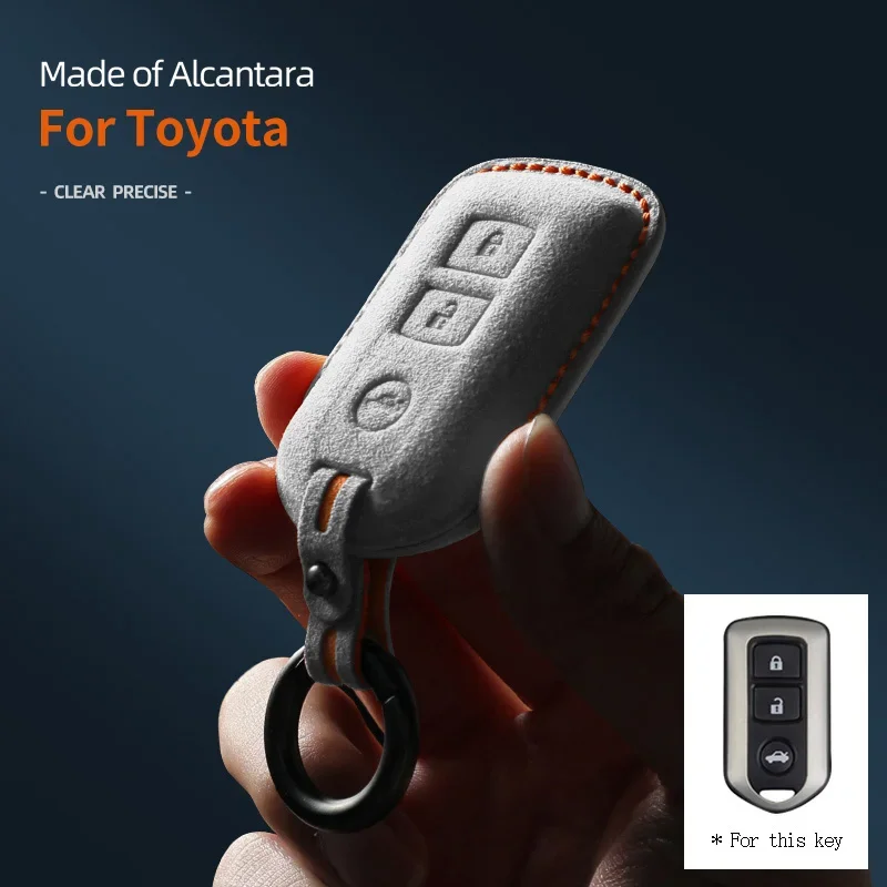 

Alcantara Car Key Case Cover Shell For TOYOTA Land Cruiser Prado 150 Sienta Porte Raum Alphard Isis Noah