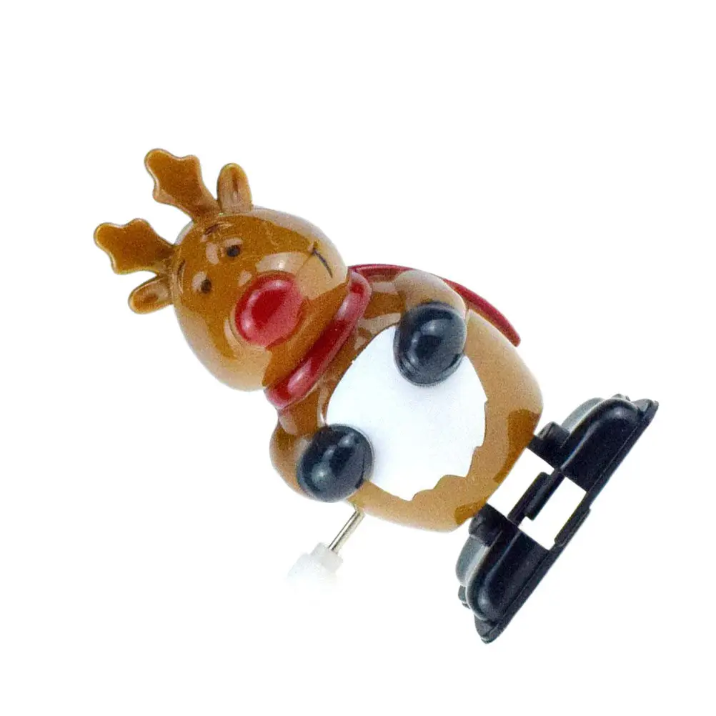 

Christmas Clockwork Dark Brown Walking Elk Spring Powered Cartoon Design Safe Kids Wind Up Animal Ideal Christmas Party