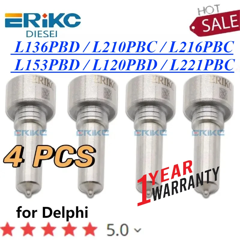 

4PC L136PBD L210PBC Diesel Fuel Injector Nozzle L216PBC L153PBD L120PBD L221PBC Engine Pump Sprayer for DEL PHI