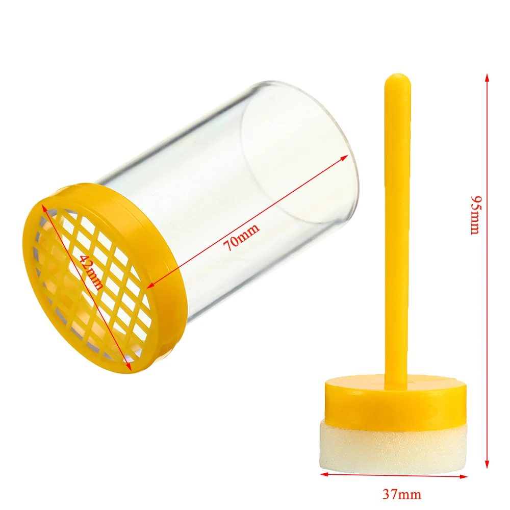 1pc/3pcs/5pcs Plastic Queen Marker Bottle Transparent One Handled Push For Marking Or Cut Wings  Catching Cages Beekeeping Tools