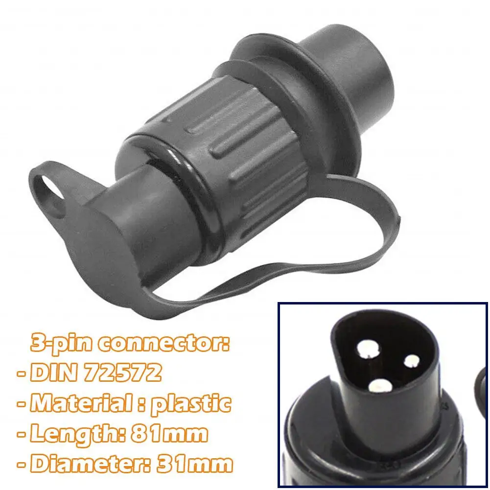 Car 3 Hole Plug Trailer Adapter Motorhome Power Cord Socket 6-24 Volts DIN72572 3-pin To Connector Parts Auto DIN9680 L7U1