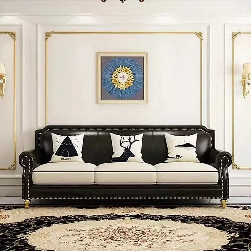 Italian Light Luxury Sofa Modern Simple American Retro Creative Corner Sofa for Small Apartment Living Room 3-4 Seater