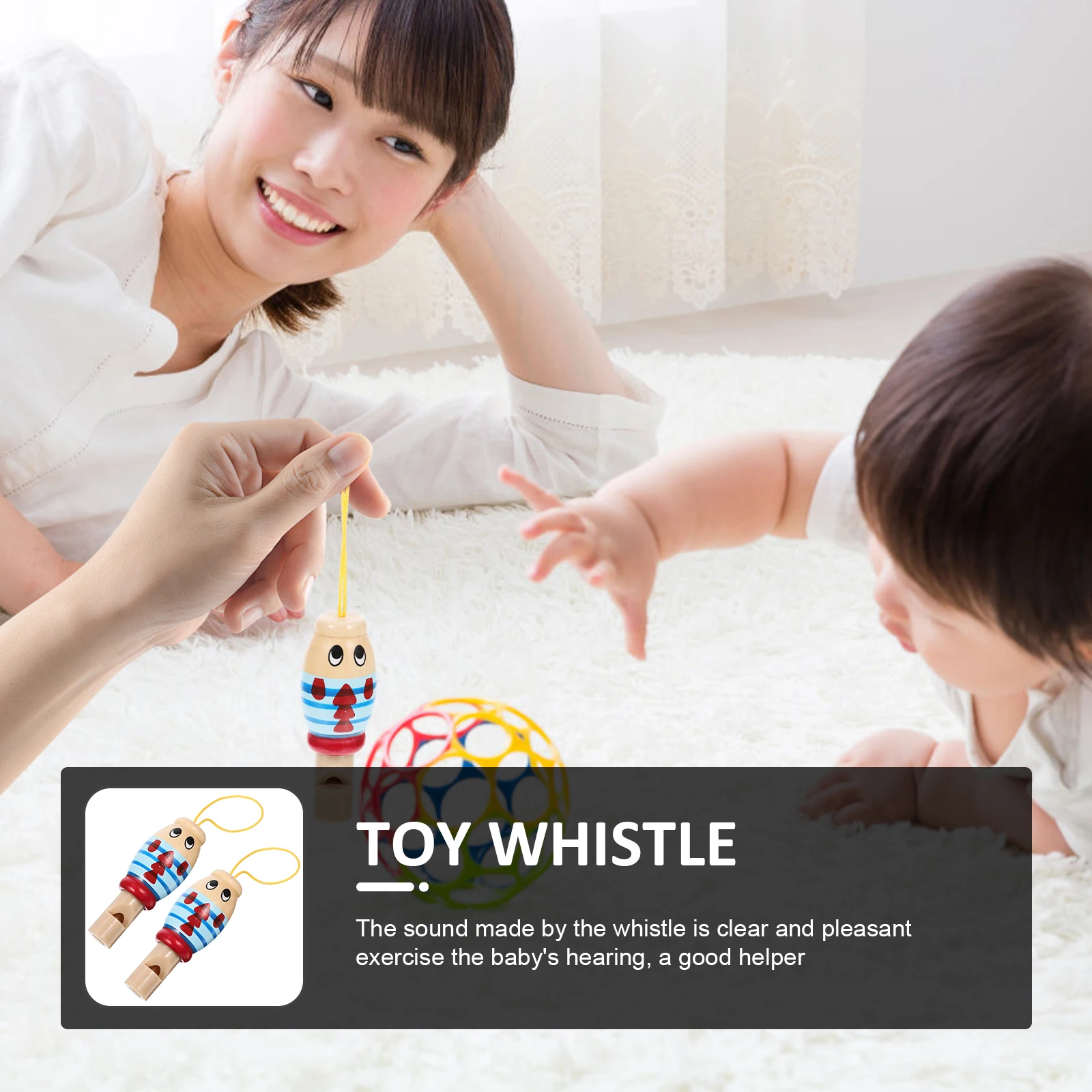 

2 Pcs Wooden Toys Kids Music Musical for Toddlers Solid Instruments Children Attention Training