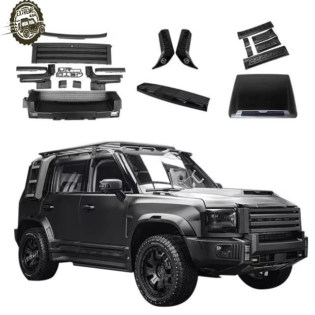 New Design Engine Hood Side Skirts Rear Wing Spoiler Front Grille Black Knight Body Kit for Jetour T2 Traveler
