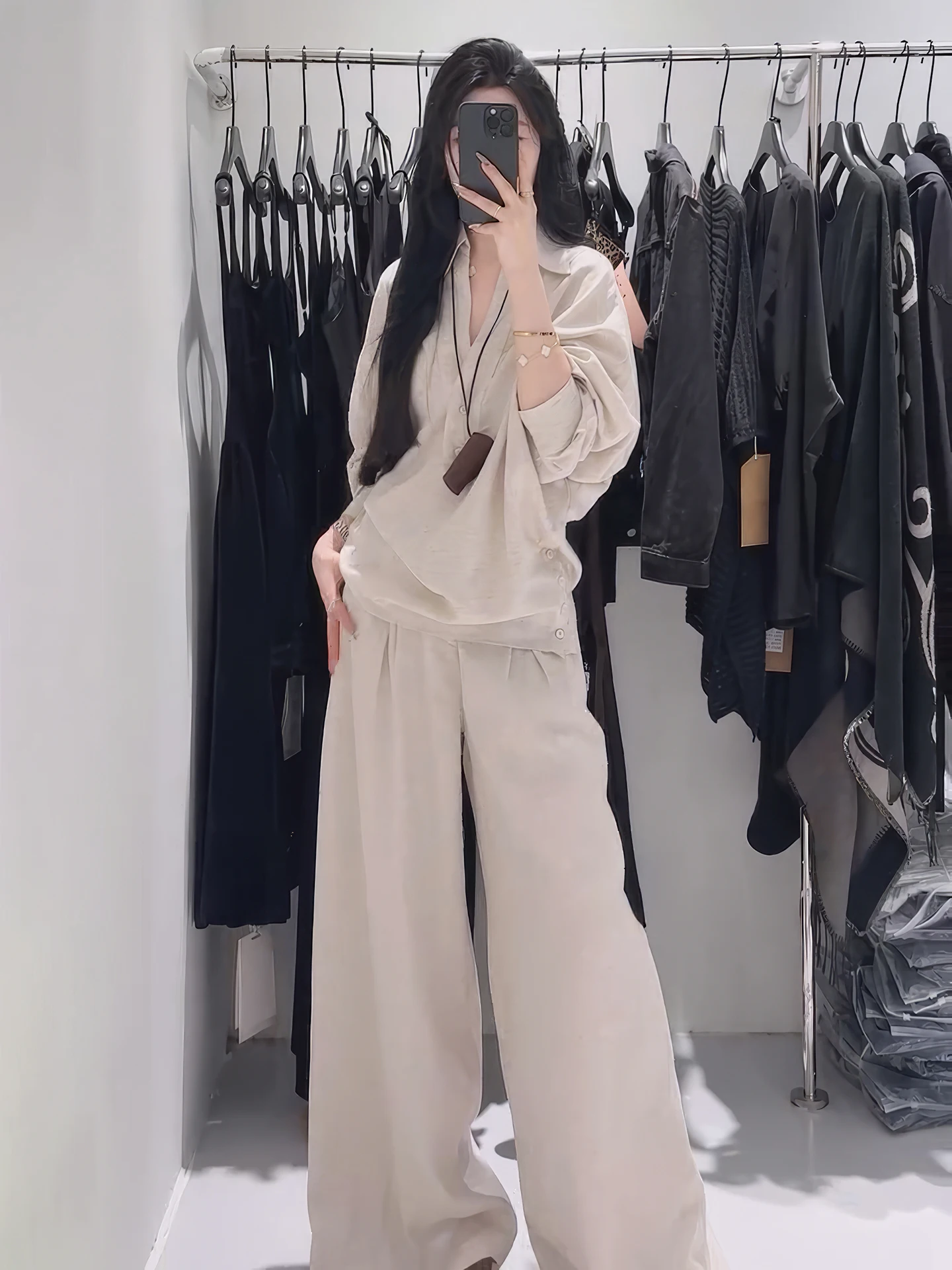 

Retro Casual Cotton Linen Wide Leg Pants Two Piece Set Women's Faion Spring New Lazy Luxury irt And Pants Ensemble