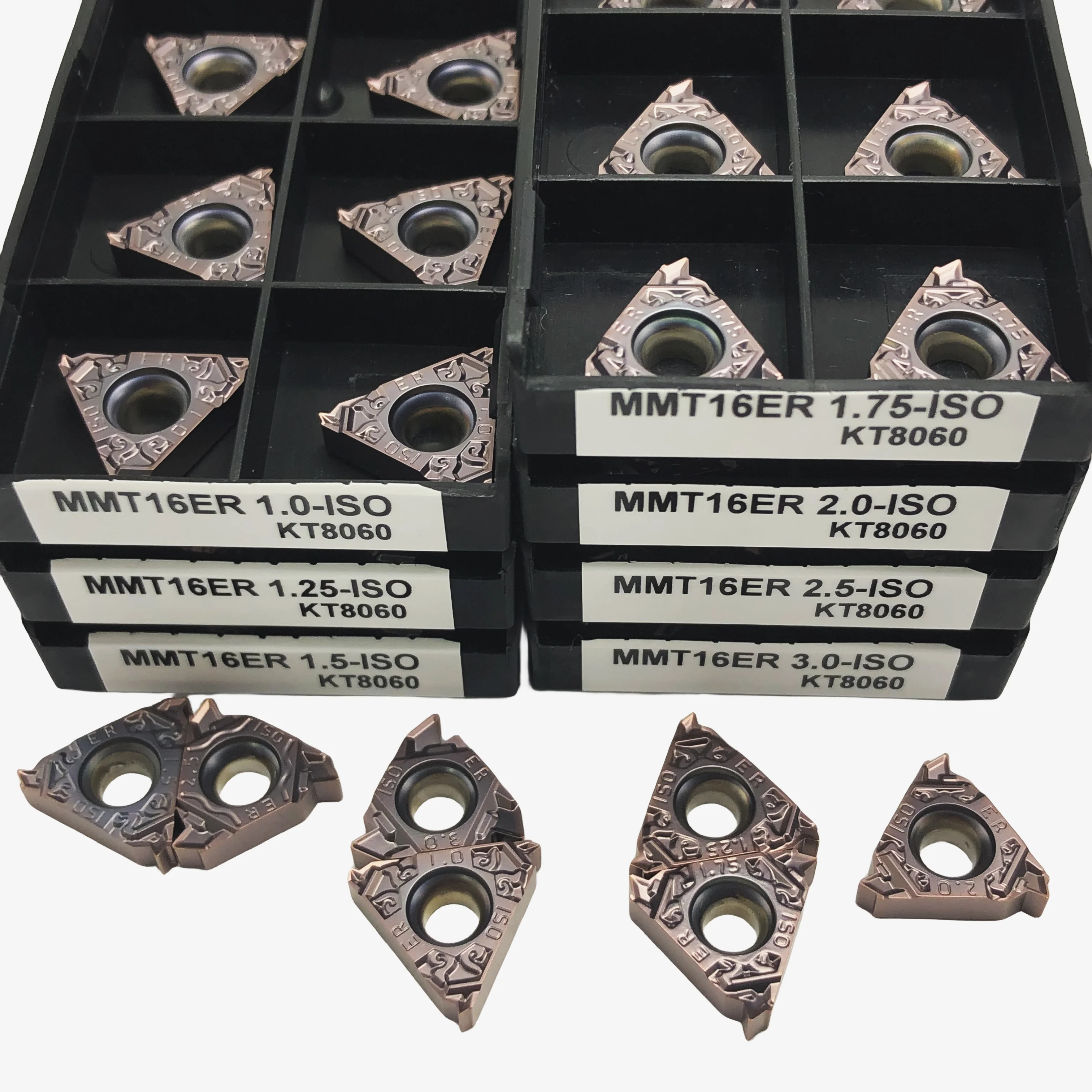Ferramenta de giro da linha da inserção do carboneto do ISO, torno do CNC do SER, KT8060, 16ER, 1.0, 1.25, 1.5, 1.75, 2.0, 2.5, 3.0, ISO
