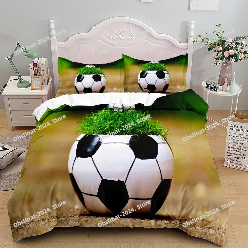 

Football 3D Soccer Sports Theme Bedding set Printed Duvet Cover Pillowcase Single Double Queen Super King Size Sets