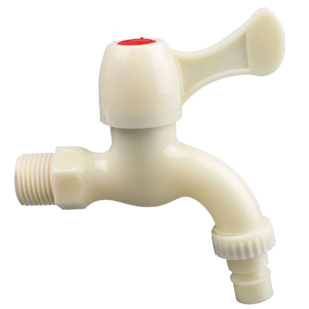 Rubinetto per lavatrice Rubinetto singolo per acqua fredda Rubinetto in plastica Ugello per rubinetto Colore naturale Collegamento rapido 1 pz