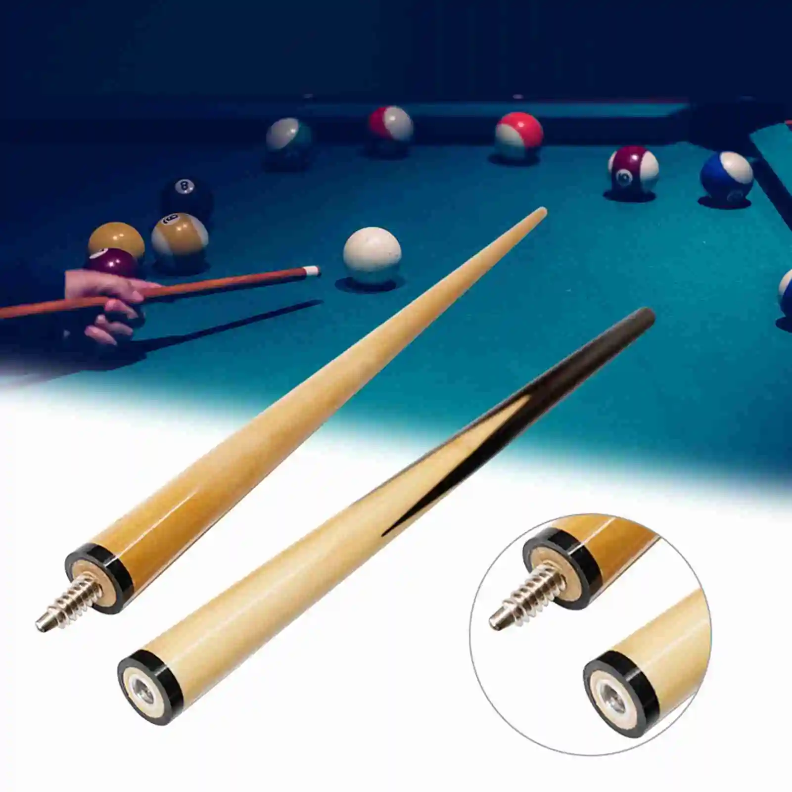 Billiards Cue Children's/Adult's Pool Stick Whitewood Rear Fork Design 1/2 Split Suitable for Home and Bar