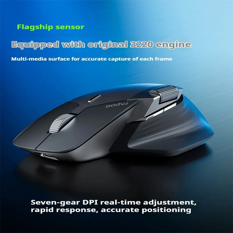 Rapoo MT760m/MT760L Mouse 2.4g Wireless Mute Three-Mode Mouse Macro Customize Long Endurance Mouse For Desktop Computer Gift