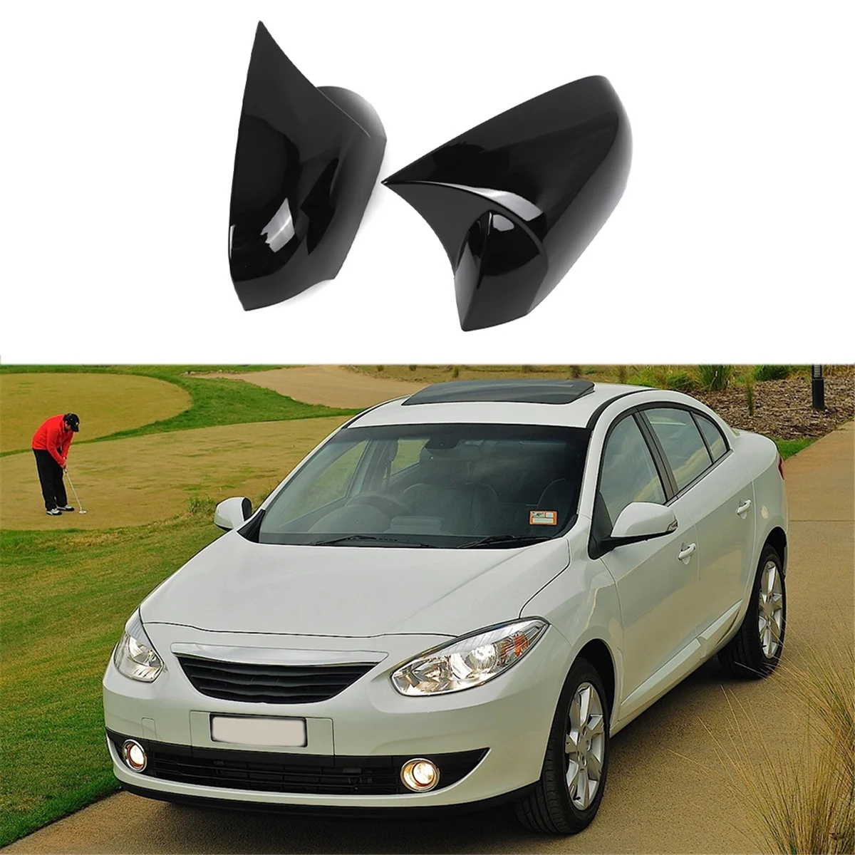 Exterior Rear View Mirror Cover for Renault Fluence 2009-2015 Side Wing Mirror Cover