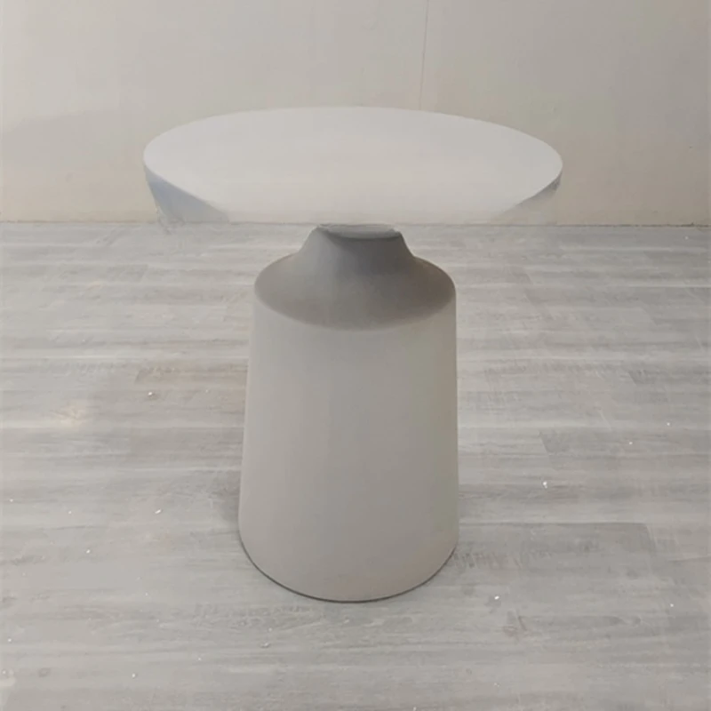 Coffee table wabi-sabi wind living room household small corner table small apartment Nordic cement round tea table