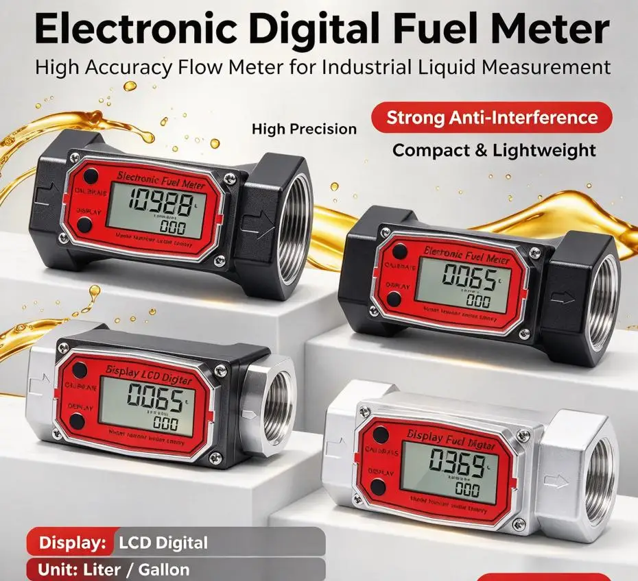 Turbine Flowmeter Anti-interference Diesel Methanol Water Electronic Digital Liquid Meter