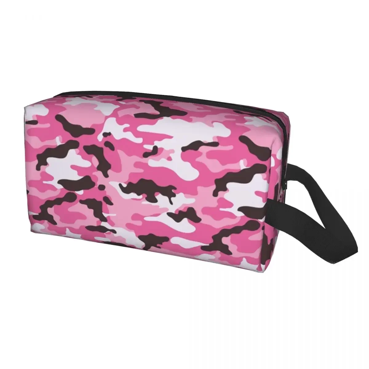 Fashion Pink Stripe Camo Travel Toiletry Bag Women Tactical Camouflage Makeup Cosmetic Organizer Beauty Storage Dopp Kit