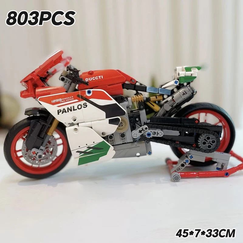 

803pcs City Technical Super Motorcycle Racing Motorbike Model Building DIY Locomotive Brick Toys for Children Boys Gifts