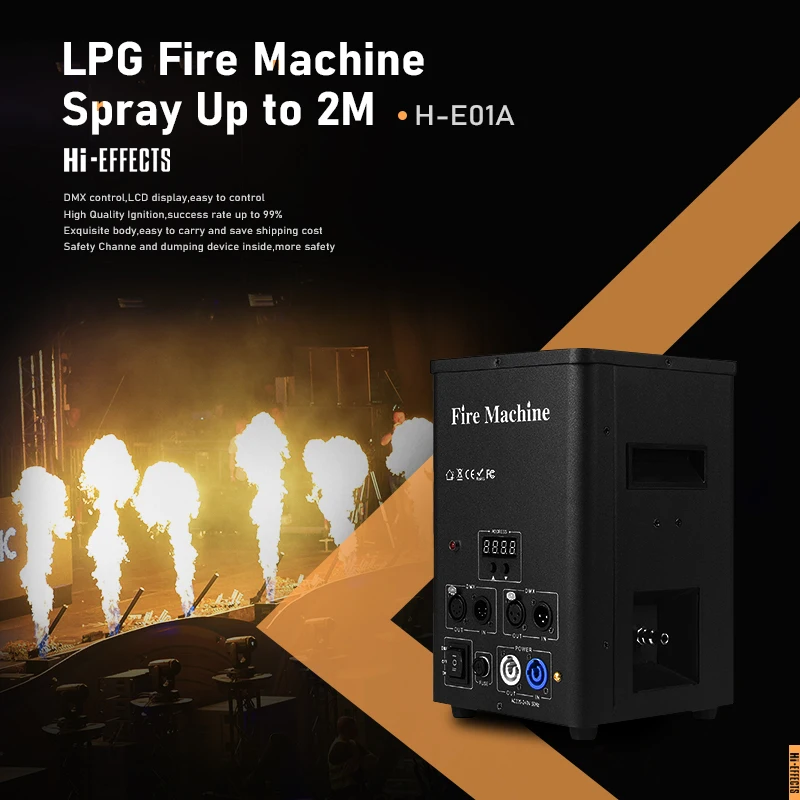 LPG Dmx Flame Fire Machine Stage Flamethrower Ignition Work With Gas Pipeline Fire Jet Projector Stage Show Spray Fire Machine 