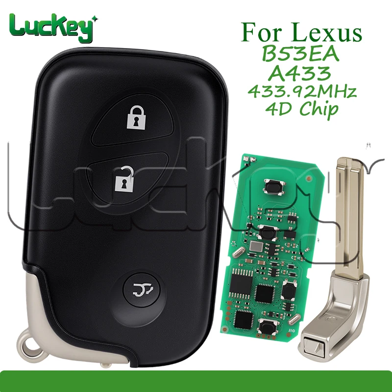 Car Remote Key for Lexus LX570 RX270 RX300 RX350 433.92MHz ASK Board No:A433 4 Buttons FCCID B77EA Smart Car Key Fob