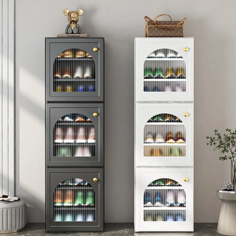 

Stackable Plastic Shoe Rack Stand Shelves Shelf Storage Vertical Cupboards Living Room Cabinets Shoes Organizer Closet Cabinet