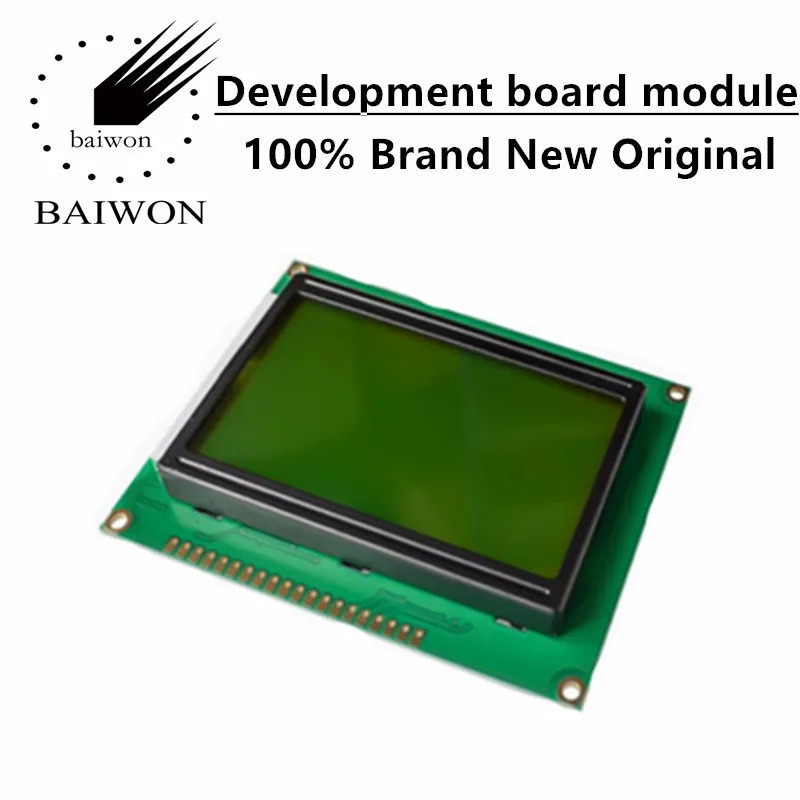 LCD12864B ekran LCD 5V niebieski/żółty ekran biała chińska biblioteka czcionek podświetlenie mikrokontrolera port równoległy wyświetlacz 128x64