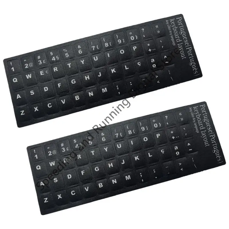 2Pcs Portuguese Keyboard Stickers Letter Alphabet Notebook Desktop Computer Button Label Stickers